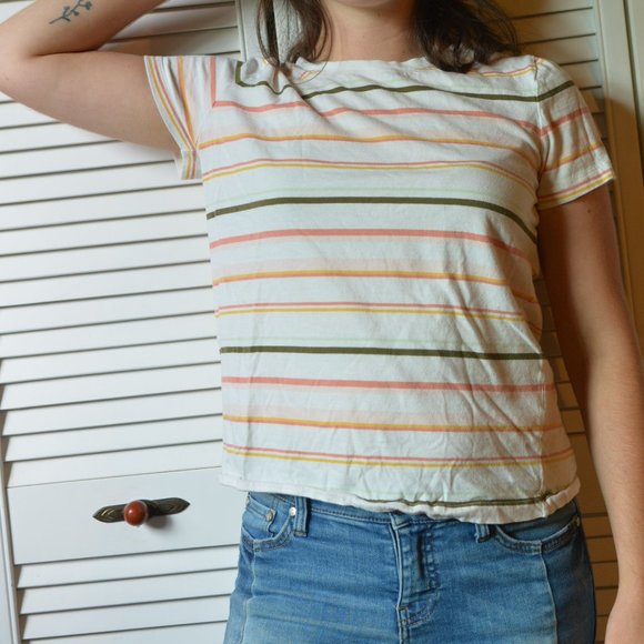 J Crew Mercantile Brokenin Striped 